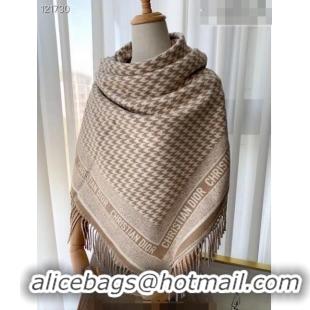 Low Cost Dior Houdtooth Shawl Scarf 140cm 1207 Apricot 2022