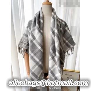 Hot Sell Cheap Dior Check Shawl Scarf 140cm 1207 Grey 2022