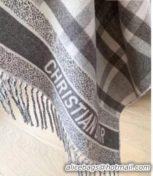 Hot Sell Cheap Dior Check Shawl Scarf 140cm 1207 Grey 2022