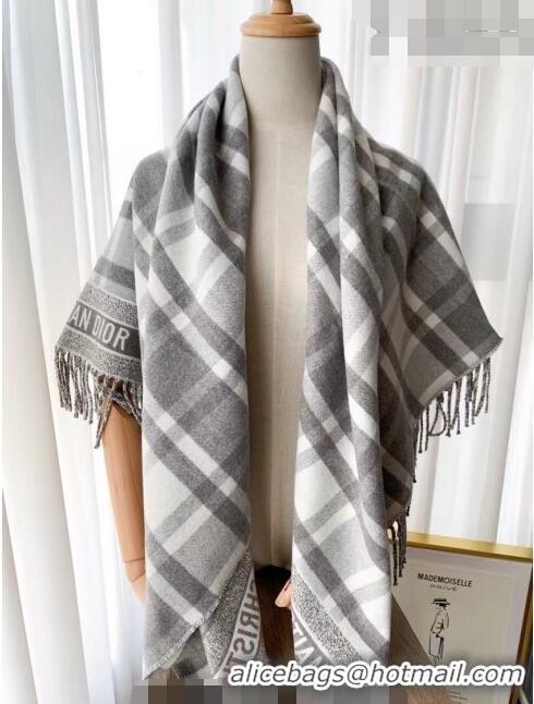 Hot Sell Cheap Dior Check Shawl Scarf 140cm 1207 Grey 2022