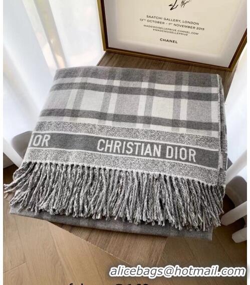 Hot Sell Cheap Dior Check Shawl Scarf 140cm 1207 Grey 2022