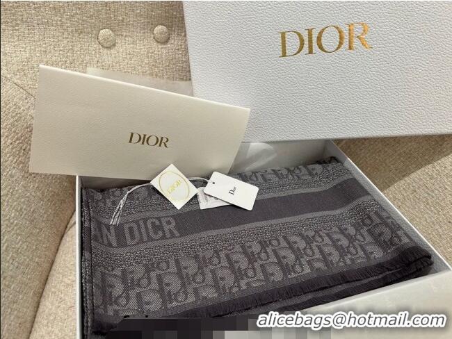 Grade Design Dior Oblique Square Shawl 140cm 0104 Grey 2023