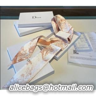 Shop Best Dior Toile de Jouy Silk Bandeau Scarf 0308 Beige 2023