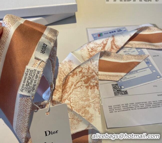 Shop Best Dior Toile de Jouy Silk Bandeau Scarf 0308 Beige 2023