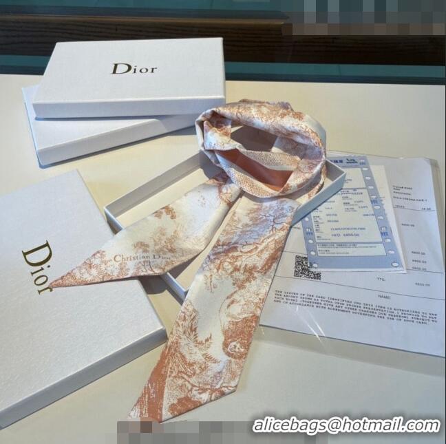 Shop Best Dior Toile de Jouy Silk Bandeau Scarf 0308 Beige 2023