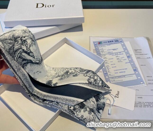 Trendy Design Dior Toile de Jouy Silk Bandeau Scarf 0308 Blue 2023