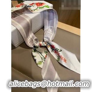 Top Quality Dior Silk Bandeau Scarf D71513 Grey/White 2023