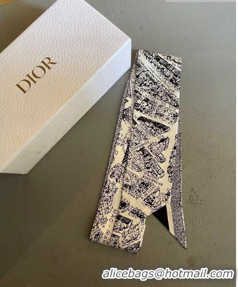 Buy Promotional Dior Silk Bandeau Scarf D71516 White 2023