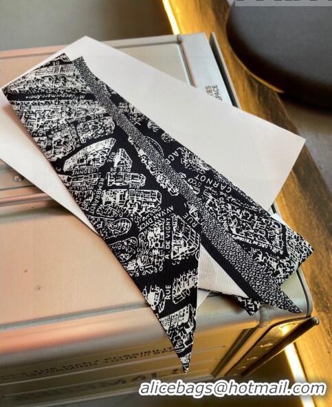 Low Price Dior Silk Bandeau Scarf D71517 Black 2023