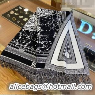 Good Product Dior Cashmere and Wool Shawl Scarf 140cm 0731 Black 2 2023