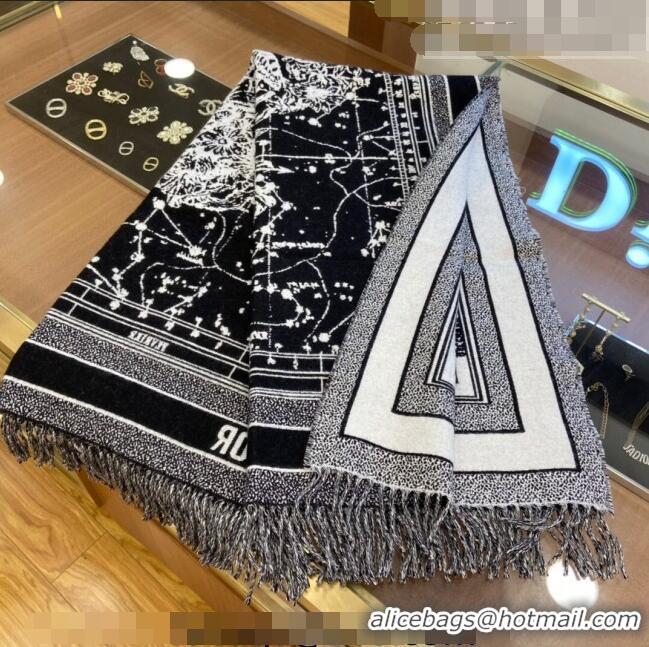 Good Product Dior Cashmere and Wool Shawl Scarf 140cm 0731 Black 2 2023