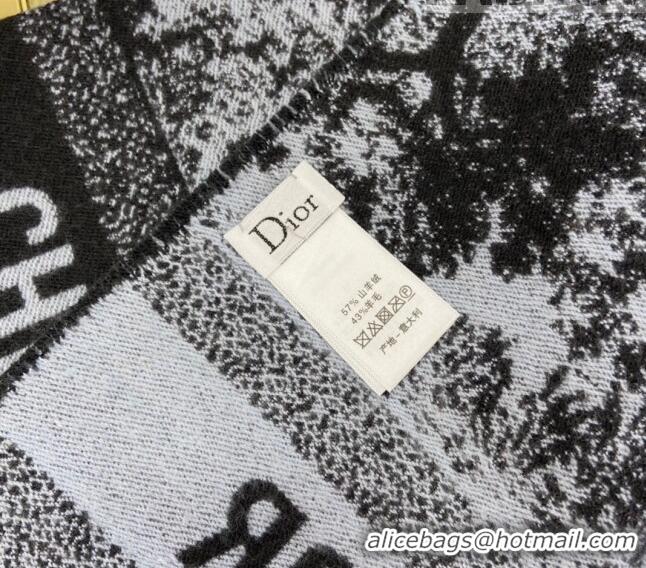 Buy Discount Dior Cashmere and Wool Shawl Scarf 140cm 0731 Black 3 2023