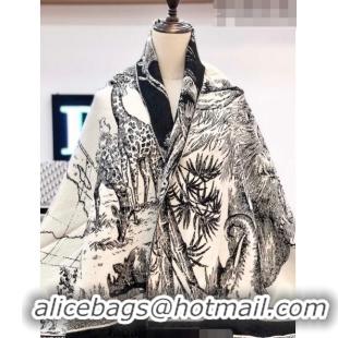 Reasonable Price Dior Around The World Wool Shawl Scarf 140x170cm 5066 White/Black 2023