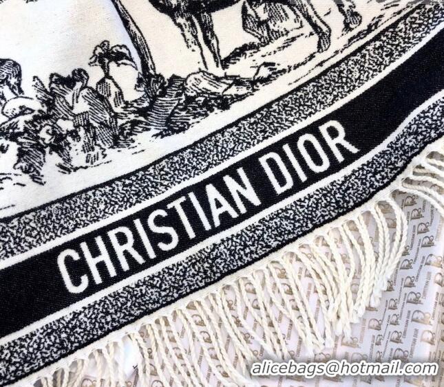 Reasonable Price Dior Around The World Wool Shawl Scarf 140x170cm 5066 White/Black 2023