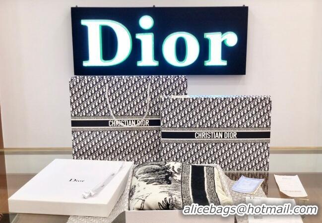 Reasonable Price Dior Around The World Wool Shawl Scarf 140x170cm 5066 White/Black 2023