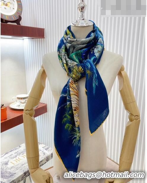 Inexpensive Dior Cashmere and Silk Shawl Scarf 140cm D08231 Blue 2023