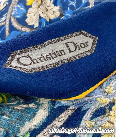 Inexpensive Dior Cashmere and Silk Shawl Scarf 140cm D08231 Blue 2023