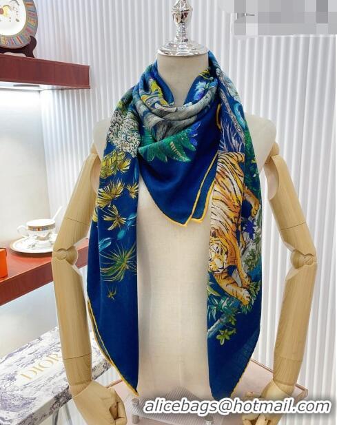 Inexpensive Dior Cashmere and Silk Shawl Scarf 140cm D08231 Blue 2023