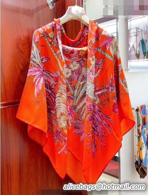 Best Quality Dior Cashmere and Silk Shawl Scarf 140cm D08231 Orange 2023