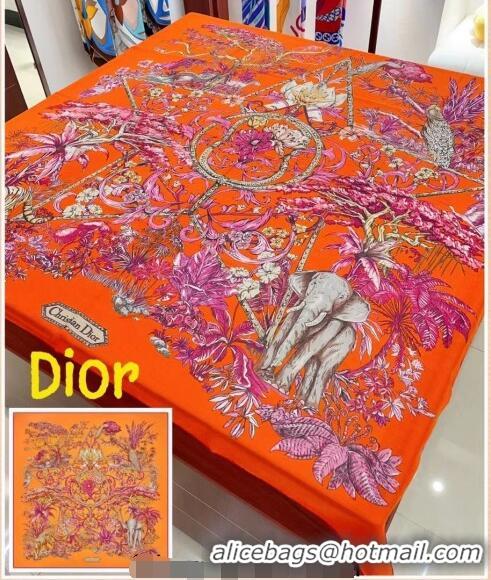 Best Quality Dior Cashmere and Silk Shawl Scarf 140cm D08231 Orange 2023