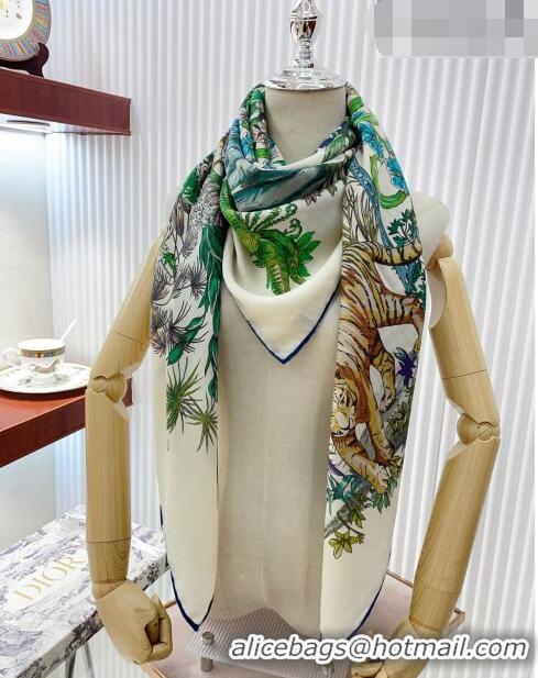 Well Crafted Dior Cashmere and Silk Shawl Scarf 140cm D08231 White 2023