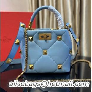 Best Design Valentino medium Garavani Roman Stud V1198 Light Blue