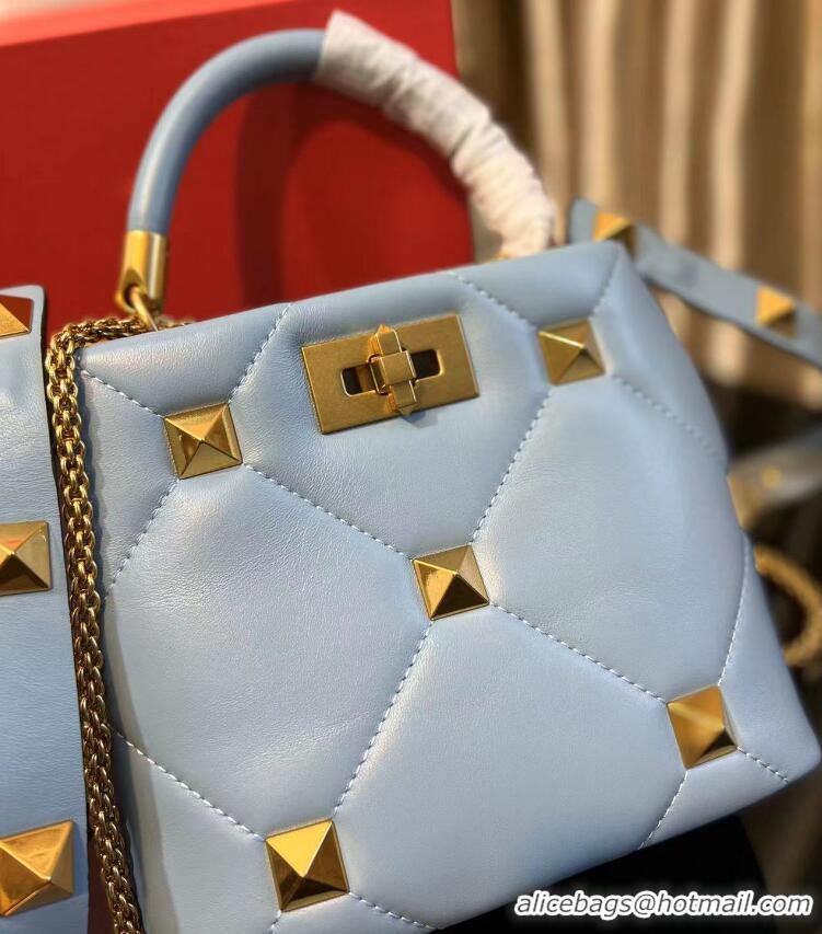 Best Design Valentino medium Garavani Roman Stud V1198 Light Blue