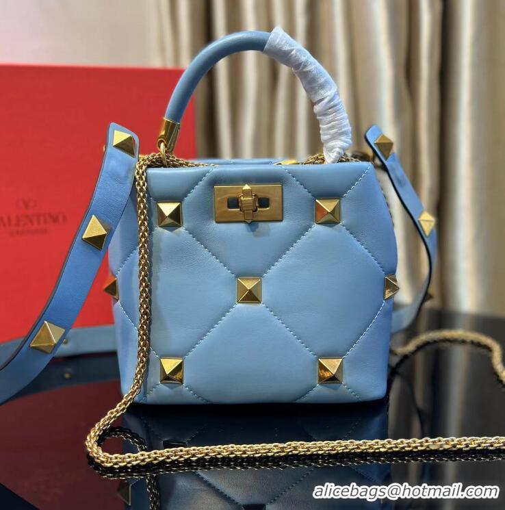 Best Design Valentino medium Garavani Roman Stud V1198 Light Blue