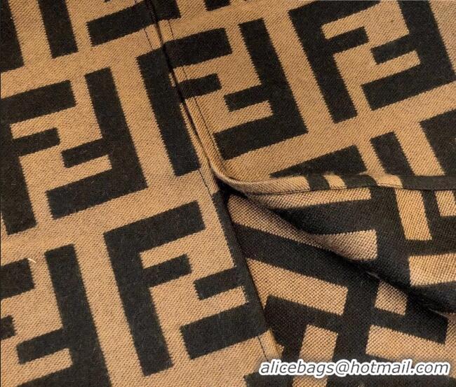 Super Quality Fendi Wool Cape 140cm FE082201 Brown 2023