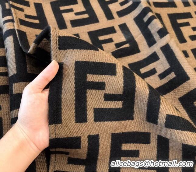 Super Quality Fendi Wool Cape 140cm FE082201 Brown 2023