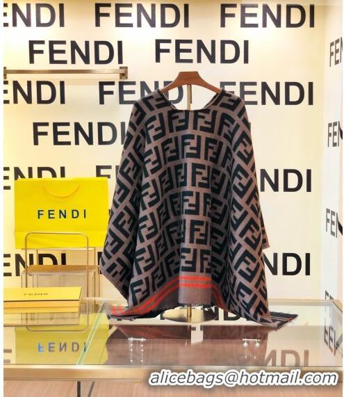 Super Quality Fendi Wool Cape 140cm FE082201 Brown 2023