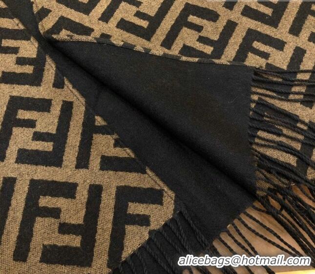 Low Cost Fendi Wool Cashmere Shawl/Cape FE082201 Khaki 2023