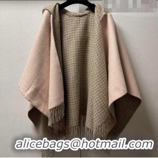 Luxurious Fendi Cashmere Wool Cape 140x160cm FE08231 Light Pink 2023