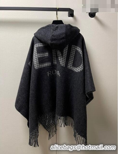 Well Crafted Fendi Cashmere Wool Cape 140x160cm FE08231 Grey 2023