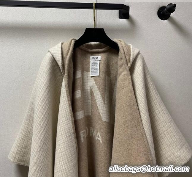 New Design Fendi Cashmere Wool Cape 140x160cm FE08231 Beige 2023