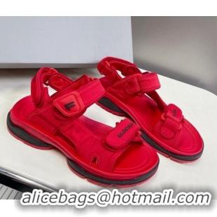 Duplicate Balenciaga Tourist Strap Sandals Red 524018