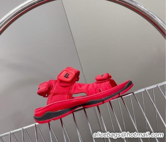 Duplicate Balenciaga Tourist Strap Sandals Red 524018