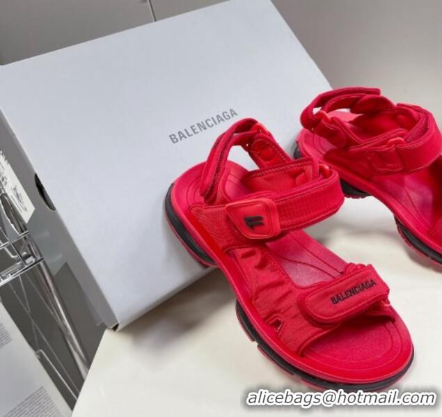 Duplicate Balenciaga Tourist Strap Sandals Red 524018