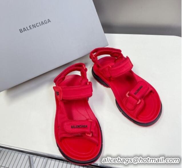 Duplicate Balenciaga Tourist Strap Sandals Red 524018