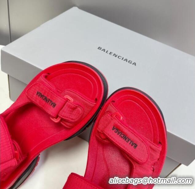 Duplicate Balenciaga Tourist Strap Sandals Red 524018