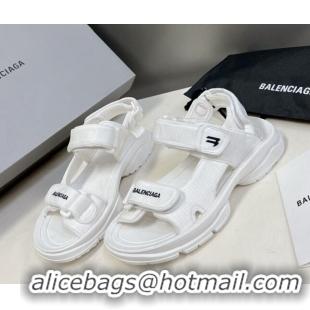 Classic Hot Balenciaga Tourist Strap Sandals White 524020