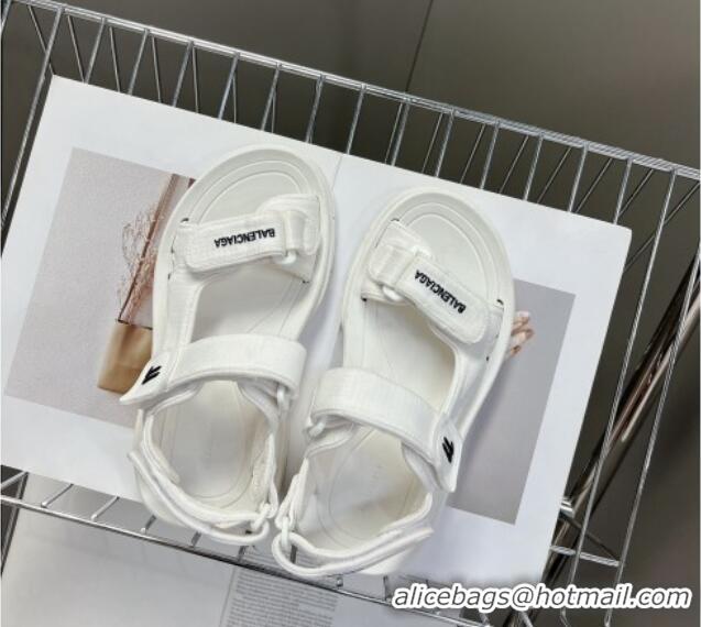 Classic Hot Balenciaga Tourist Strap Sandals White 524020