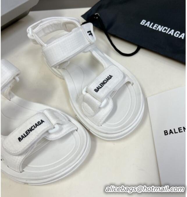 Classic Hot Balenciaga Tourist Strap Sandals White 524020