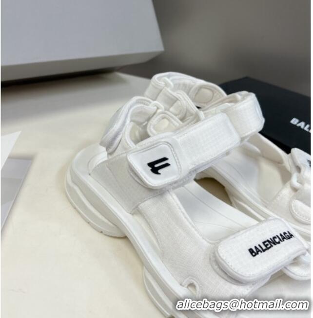 Classic Hot Balenciaga Tourist Strap Sandals White 524020