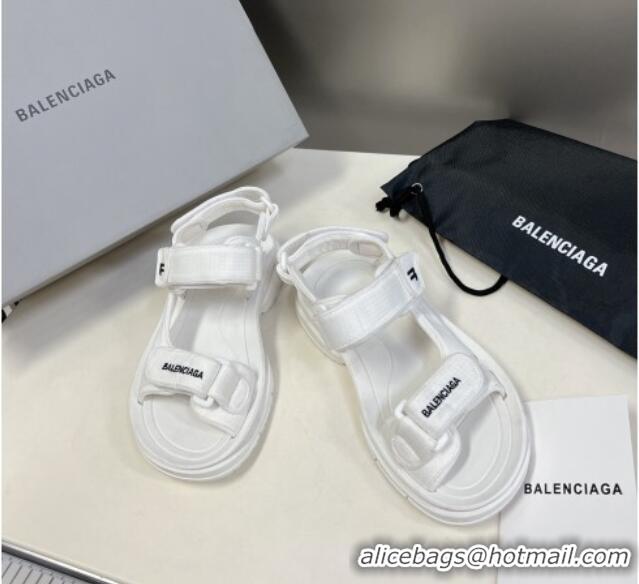 Classic Hot Balenciaga Tourist Strap Sandals White 524020