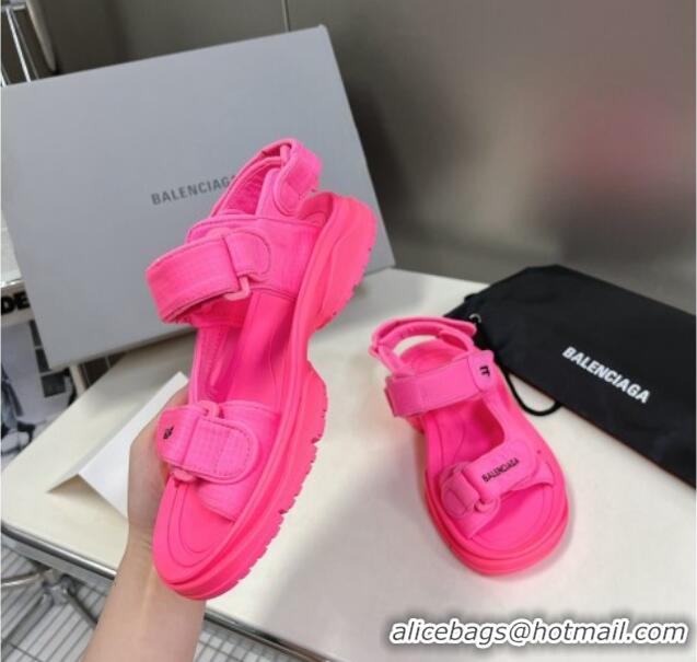 Good Product Balenciaga Tourist Strap Sandals Dark Pink 524021