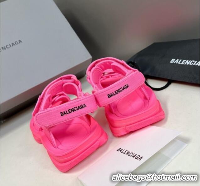 Good Product Balenciaga Tourist Strap Sandals Dark Pink 524021