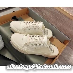 Purchase Balenciaga Paris Sneaker Mules in Destroyed Canvas White 0524034