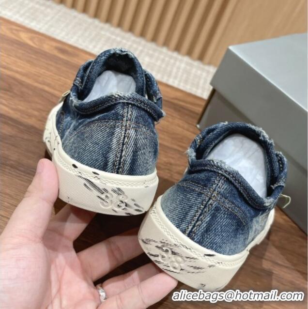 Popular Style Balenciaga Paris Low-top Sneakers in Destroyed Denim Blue 524036