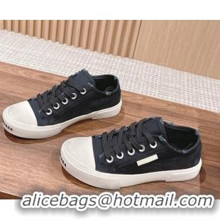 Good Quality Balenciaga Paris Low-top Sneakers in Destroyed Canvas Black 524038